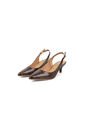 Tacon Bajo Slingback Croco Canela-Café Vizzano de Vizzano