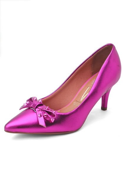 Tacón Medio Rosa Metalizado VIZZANO