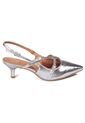 Tacon Bajo Plateado Slingback Kitten Vizzano de Vizzano