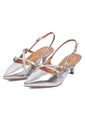 Tacon Bajo Plateado Slingback Kitten Vizzano de Vizzano