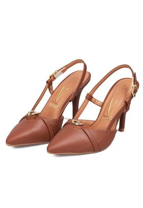 Tacon Alto Café-Moca Slingback Vizzano