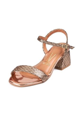 Sandalia Tacon Bajo Oro Rosa Metalizado Vizzano Vizzano