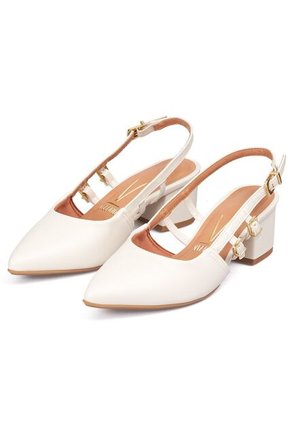 Tacon Medio Cuadrado Blanco-Marfil Vizzano