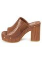Sandalia Tacon Alto Cuadrado Mule Plataforma Café-Mocca Croco Vizzano de Vizzano