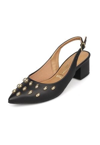 Tacon Bajo Cuadrado Slingback Negro Vizzano Vizzano