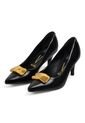 Tacon Medio Negro-Negro-Dorado Stiletto Vizzano de Vizzano