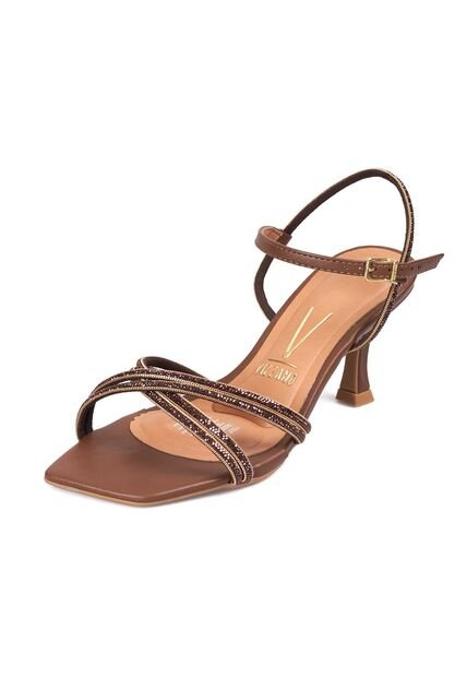 Sandalia Tacon Medio Café-Capuccino Cristal Vizzano