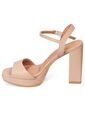 Sandalia Tacón Alto Cuadrado Plataforma Beige Vizzano de Vizzano