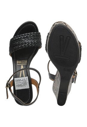 Sandalia Tacón Corrido Negro-Beige Vizzano