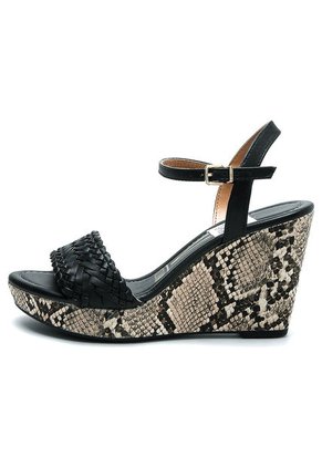 Sandalia Tacón Corrido Negro-Beige Vizzano