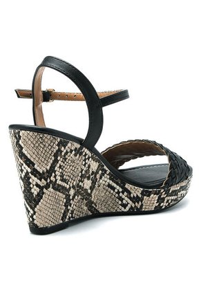 Sandalia Tacón Corrido Negro-Beige Vizzano