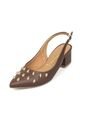 Tacon Bajo Cuadrado Slingback Canela-Café Vizzano de Vizzano