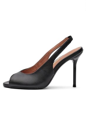 Tacon Alto Peep Toe Negro Vizzano