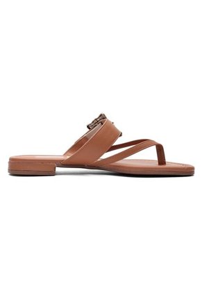 Sandalia Plana Flip-Flop Camel Vizzano