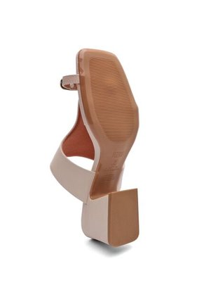 Sandalia Tacon Bajo Cuadrado Mule Marfil-Anillo Vizzano