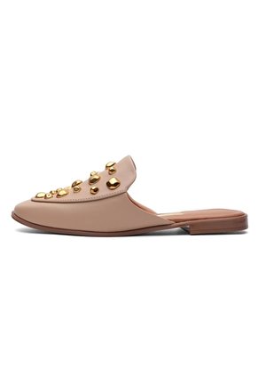 Slipper Baleta Zueco Beige-Dorado Vizzano
