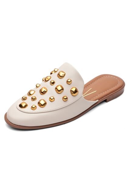 Slipper Baleta Zueco Marfil-Dorado Vizzano
