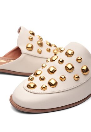 Slipper Baleta Zueco Marfil-Dorado Vizzano