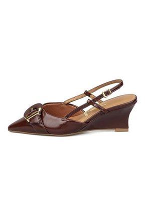 Tacon Alto Slingback Cuña-Corrido Rojo-Carmin Vizzano