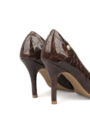 Tacon Stiletto Alto Canela-Café Croco Vizzano