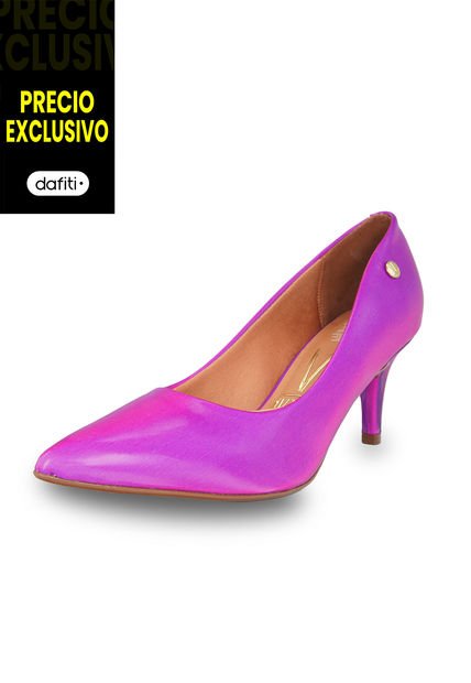 Tacón Medio Satinado Multi Rosa