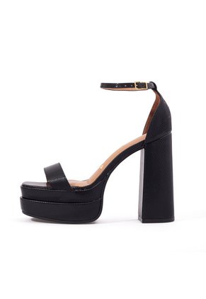 Sandalia Plataforma Tacón Negro Holográfico Vizzano