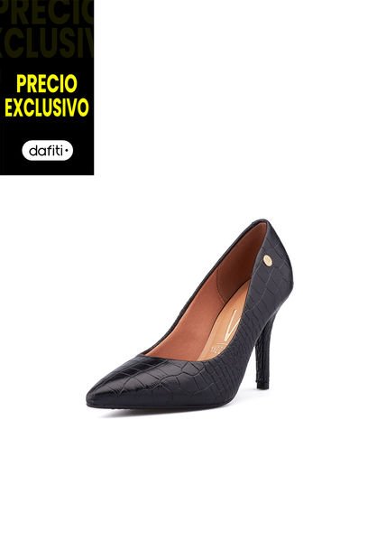 Tacón Alto Negro-Croco Napa Vizzano