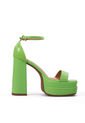 Sandalia Plataforma Tacón Verde Neón Holográfico Vizzano de Vizzano