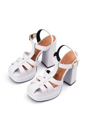Sandalia Plataforma Tacón Blanco Vizzano