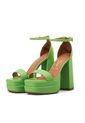 Sandalia Plataforma Tacón Verde Neón Holográfico Vizzano de Vizzano