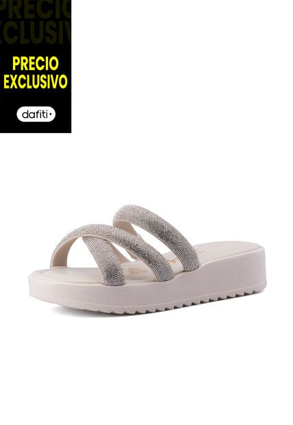 Sandalia Plana Blanco Plata Vizzano