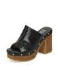 Sandalia Tacon Alto Cuadrado Mule Plataforma Negro Croco Vizzano de Vizzano
