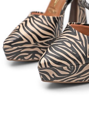 Sandalia Tacón Nude-Negro Vizzano