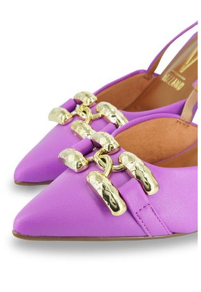 Tacón Medio Morado - Dorado Vizzano