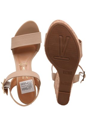 Sandalia Tacón Corrido Nude-Beige Vizzano