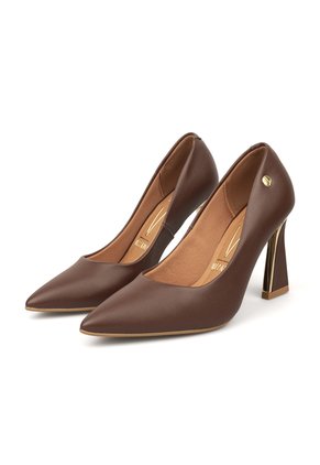 Tacón Alto Geométrico Pelica Chocolate Vizzano