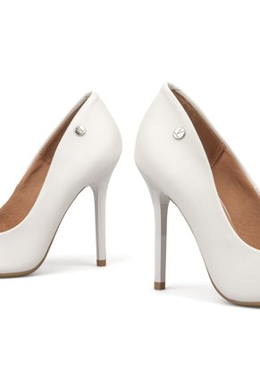 Tacon Stiletto Alto  Pelica Blanco Vizzano