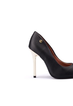 Stiletto Alto Negro Dorado Vizzano