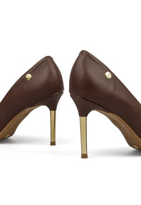 Tacon Stiletto Alto  Pelica Chocolate Vizzano