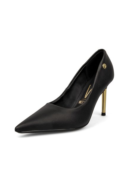 Tacon Stiletto Alto  Pelica Negro Vizzano