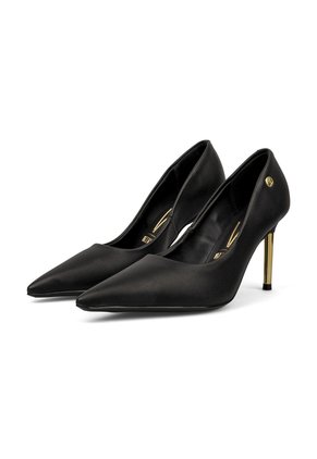 Tacon Stiletto Alto  Pelica Negro Vizzano