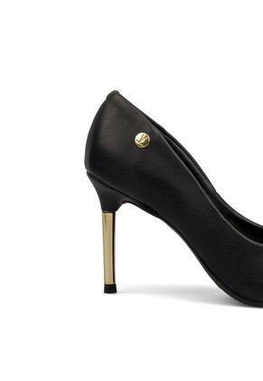 Tacon Stiletto Alto  Pelica Negro Vizzano