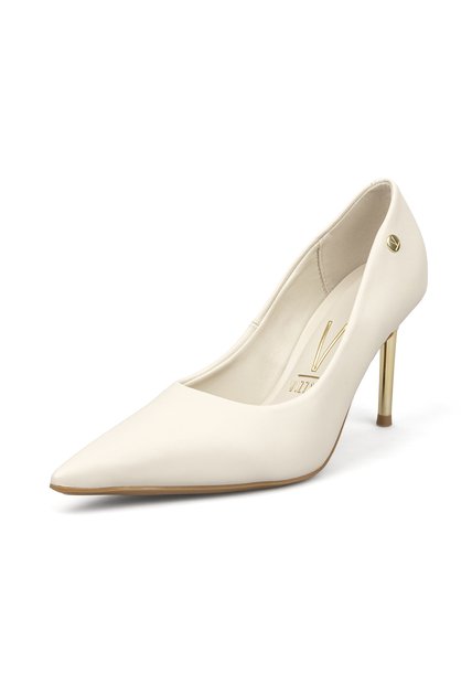 Tacon Stiletto Alto  Pelica Blanco Off Vizzano