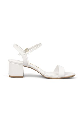 Sandalia Tacón Cuadrado Pelica Blanco Vizzano