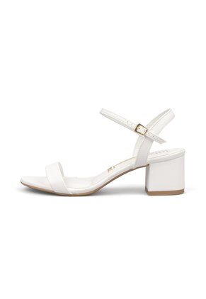 Sandalia Tacón Cuadrado Pelica Blanco Vizzano