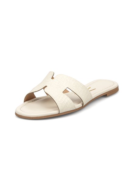 Sandalia Plana  Napa Croco Petra Blanco Off Vizzano