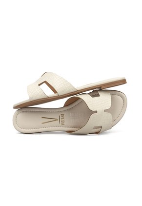 Sandalia Plana Napa Croco Petra Blanco Off Vizzano