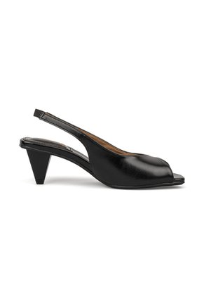 Slingback Tacón Cono Bajo. Napa Garda Negro Vizzano