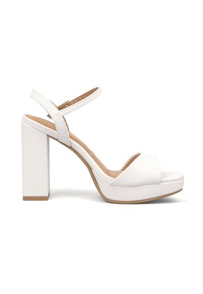 Sandalia Tacón Bloque Pelica Blanco Vizzano