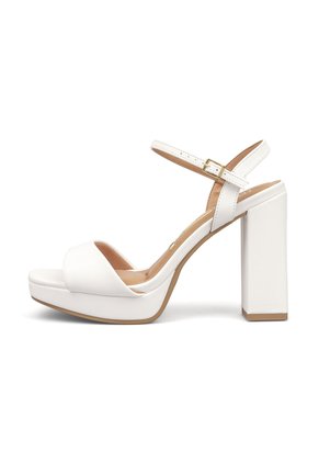 Sandalia Tacón Bloque Pelica Blanco Vizzano